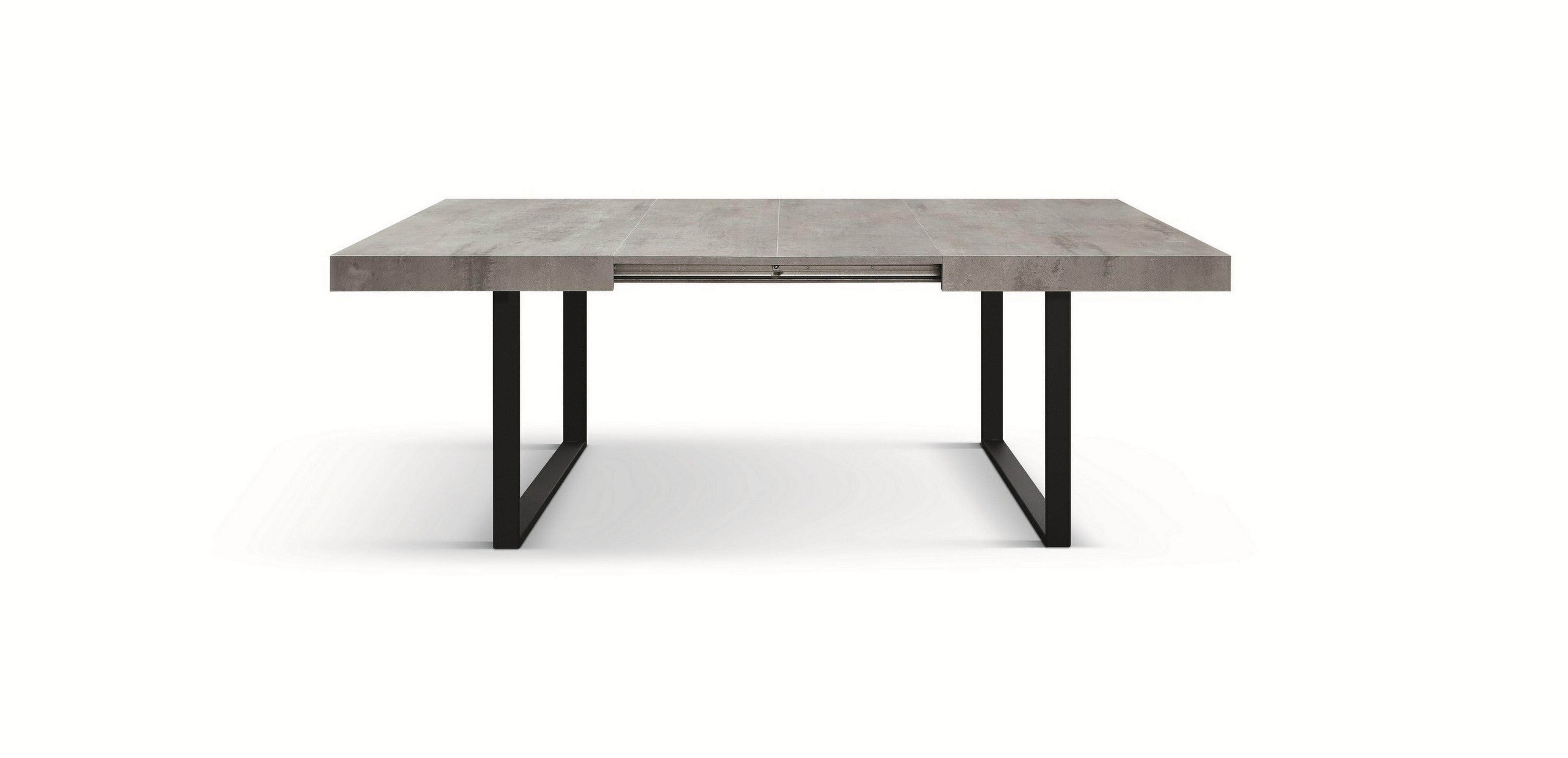 tavolo cinquale in legno, finitura grigio cemento con gambe in metallo antracite, allungabile 140×90 cm – 220×90 cm,...