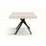 tavolo forte dei marmi in legno, finitura bianco frassinato e gambe incrociate in metallo antracite, allungabile 95×90 cm –...