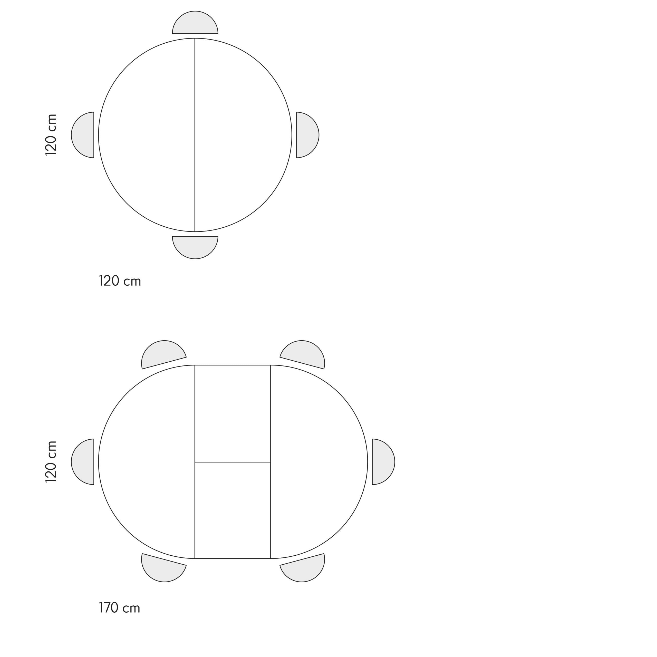 tavolo rotondo pantelleria in legno effetto grigio cemento con gambe incrociate in metallo bianco, allungabile ⌀120 cm –...