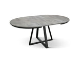 tavolo rotondo pantelleria in legno effetto grigio cemento con base a x in metallo antracite, allungabile ⌀120 cm – ⌀170 cm,...