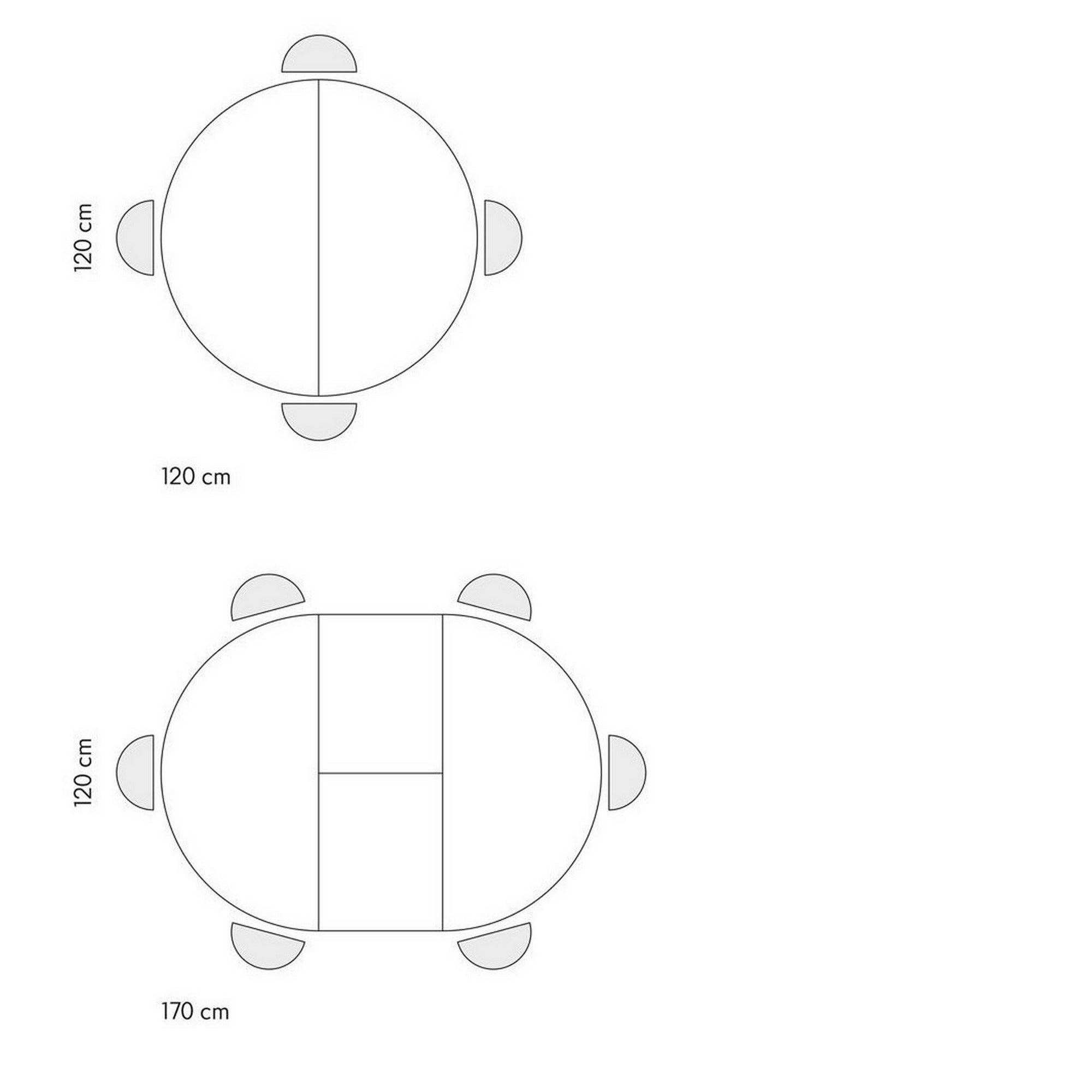 tavolo rotondo pantelleria in legno effetto grigio cemento con base a x in metallo antracite, allungabile ⌀120 cm – ⌀170 cm,...