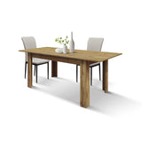 tavolo zagabria in legno, finitura rovere rustico, allungabile 120×80 cm – 160×80 cm, design moderno per ambienti...