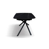 tavolo bonifacio in ceramica nero sahara e base in metallo verniciato nero, allungabile 120×88 cm – 180×88 cm, ideale per...