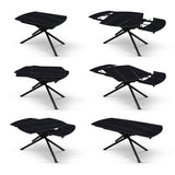 tavolo bonifacio in ceramica nero sahara e base in metallo verniciato nero, allungabile 120×88 cm – 180×88 cm, tavolo...