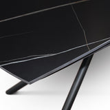 tavolo bonifacio in ceramica nero sahara e base in metallo verniciato nero, allungabile 160×90 cm – 240×90 cm, arredo...