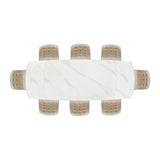 tavolo bonifacio in ceramica bianco statuario e base in metallo verniciato nero, allungabile 160×90 cm – 240×90 cm,...