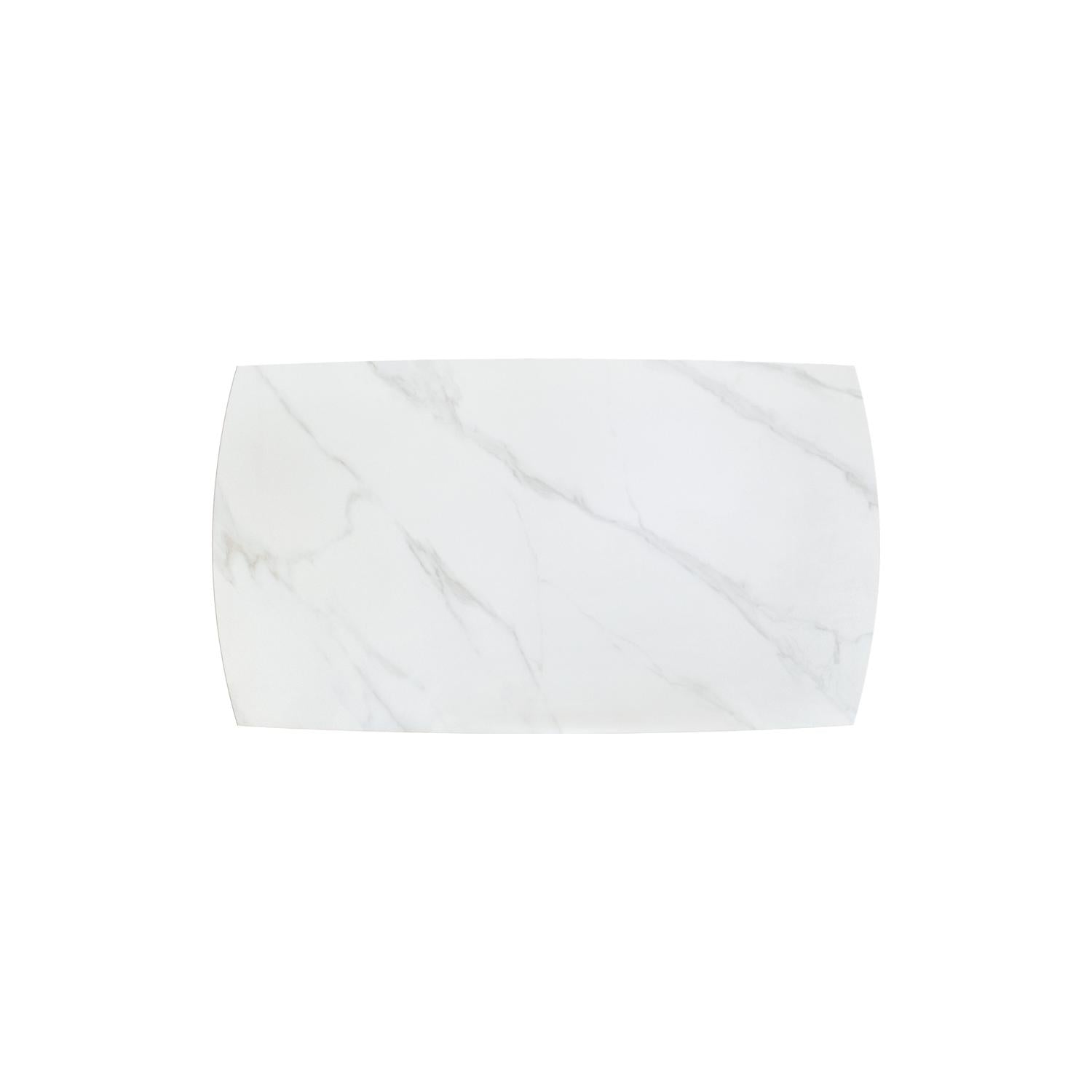 tavolo bonifacio in ceramica bianco statuario e base in metallo verniciato nero, allungabile 160×90 cm – 240×90 cm, tavolo...