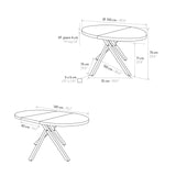 tavolo rotondo pola in legno, finitura rovere rustico e gambe incrociate in metallo nero, allungabile ø100xh75 cm –...