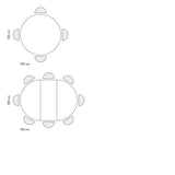 tavolo rotondo pola in legno, finitura rovere rustico e gambe incrociate in metallo nero, allungabile ø100xh75 cm –...