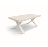 tavolo allungabile amalfi in legno effetto bianco frassinato e gambe a x bianche, allungabile 160×90 cm – 240×90 cm, tavolo...