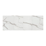 tavolino camogli in legno, finitura bianco statuario e base in metallo nero trasformabile, 120×80 cm – 220×80 cm, superficie...