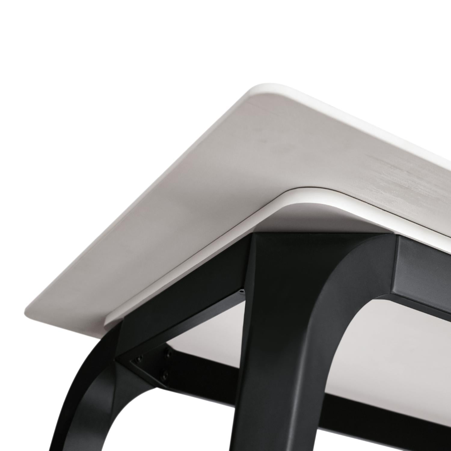 tavolo aleria in ceramica, effetto marmo bianco e gambe in metallo verniciato nero, fisso 140x80x76 cm, ideale per ospitare...