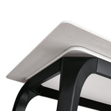 tavolo aleria in ceramica, effetto marmo bianco e gambe in metallo verniciato nero, fisso 140x80x76 cm, ideale per ospitare...