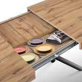 tavolo carrara in legno, finitura rovere rustico e base in metallo verniciato antracite, allungabile 180×90 cm – 260×90 cm,...