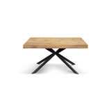 tavolo camaiore in legno, finitura rovere rustico e base a x in metallo antracite, allungabile 180×90 cm – 260×90 cm, tavolo...