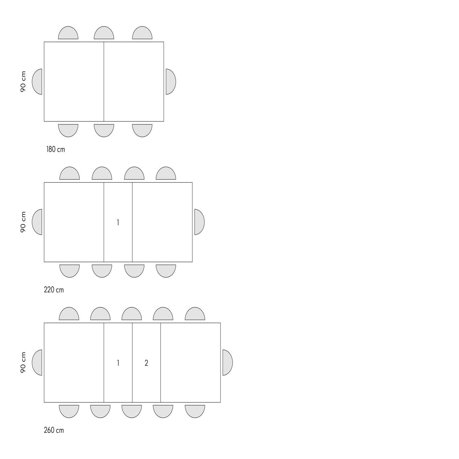 tavolo camaiore in legno, finitura rovere rustico e base a x in metallo antracite, allungabile 180×90 cm – 260×90 cm,...
