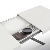 tavolo camaiore in legno, finitura bianco frassinato e base a x in metallo antracite, allungabile 180×90 cm – 260×90 cm,...