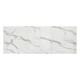 tavolo carrara in legno, finitura bianco statuario e gambe in metallo nero, allungabile 140×90 cm – 220×90 cm, tavolo...