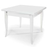 tavolo santa croce in legno bianco allungabile 80×80 cm – 150×80 cm, tavolo elegante adatto a sala da pranzo o cucina