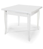 tavolo santa croce bianco allungabile a libro 90×90 cm – 180×90 cm, tavolo elegante adatto a sala da pranzo o cucina