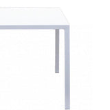 tavolo marsiglia in metallo bianco 70×70 cm, impilabile, dettaglio della struttura resistente alle intemperie