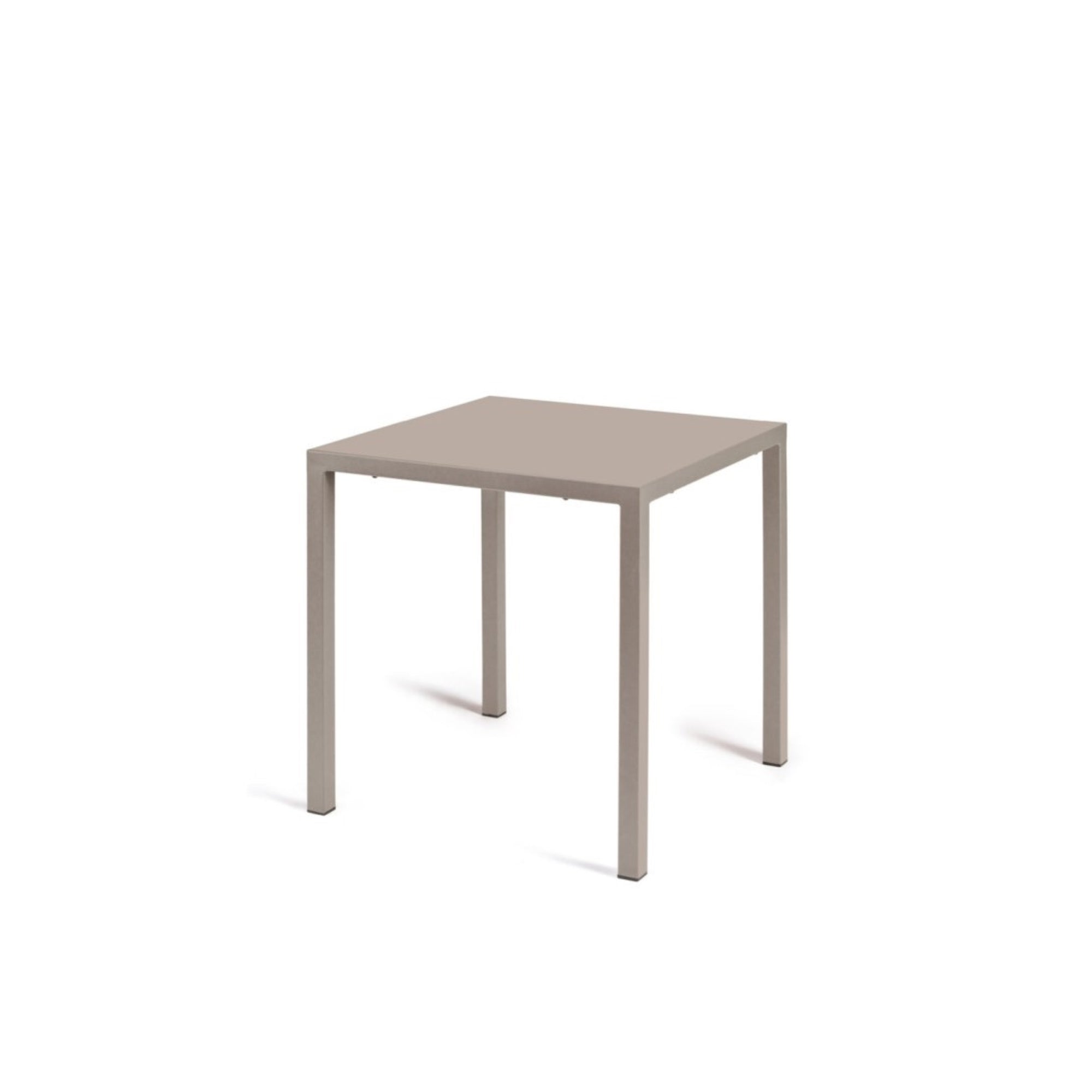 tavolo tolone in metallo tortora 80×80 cm, impilabile, tavolo da giardino perfetto per pranzi all’aperto