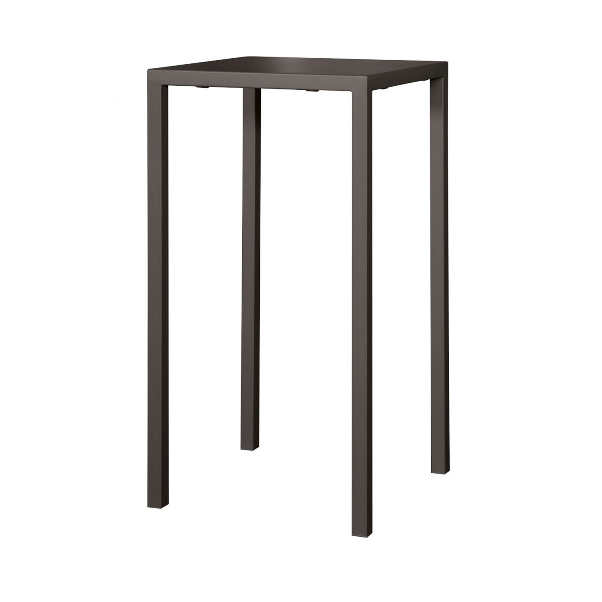 tavolo alto basilea in metallo antracite 70×70 cm, impilabile, dettaglio dei materiali trattati per uso esterno