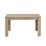 tavolo allungabile tony colore rovere 140x90x78 cm., dettaglio della superficie allungata e gambe robuste