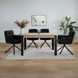 tavolo allungabile tolosa 80b colore rovere e gambe nere 150x75x80 cm., tavolo rettangolare ampio per cucina o soggiorno