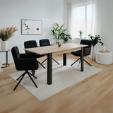 tavolo allungabile tolosa 80b colore rovere e gambe nere 150x75x80 cm., ideale per ospitare numerosi commensali