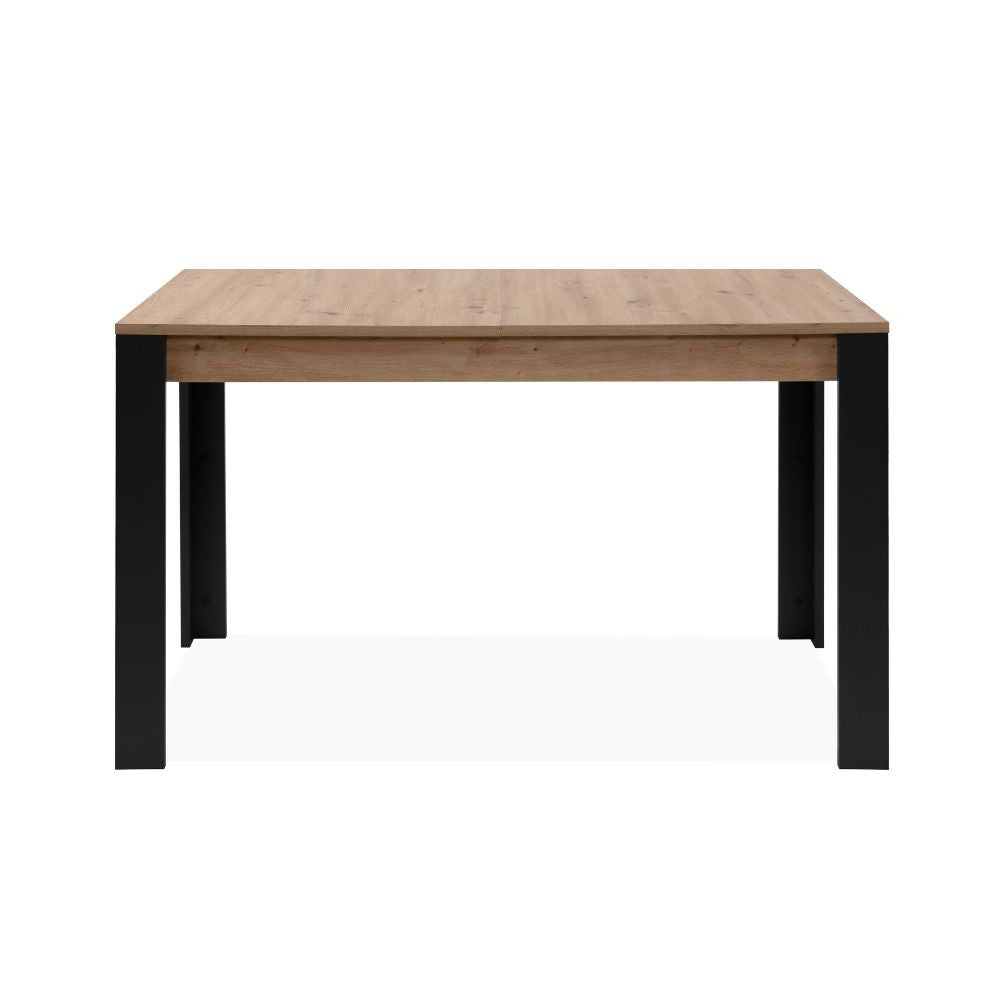 tavolo allungabile tolosa 80b colore rovere e gambe nere 150x75x80 cm., linee eleganti per arredamenti contemporanei
