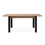 tavolo allungabile tolosa 80b colore rovere e gambe nere 150x75x80 cm., design pratico per cene e riunioni