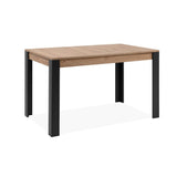 tavolo allungabile tolosa 80b colore rovere e gambe nere 150x75x80 cm., finitura di qualità per uso quotidiano