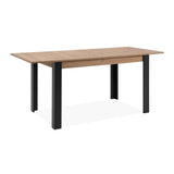 tavolo allungabile tolosa 80b colore rovere e gambe nere 150x75x80 cm., perfetto per grandi famiglie o cene festive