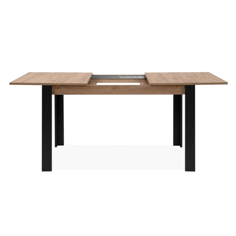 tavolo allungabile tolosa 80b colore rovere e gambe nere 150x75x80 cm., disponibile in vari stili: rustico, moderno, industrial
