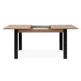 tavolo allungabile tolosa 80b colore rovere e gambe nere 150x75x80 cm., disponibile in vari stili: rustico, moderno, industrial