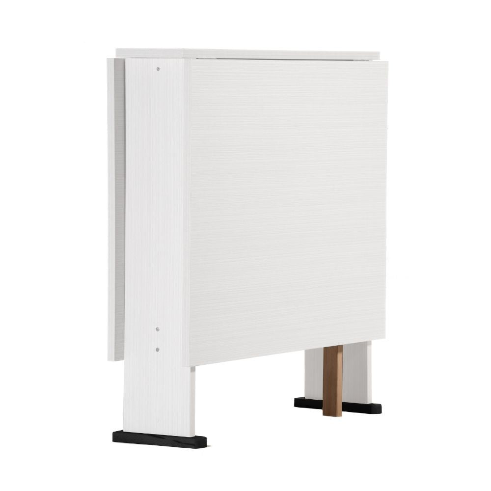 tavolo pieghevole salvaspazio mati 74x136 colore bianco frassinato, vista ambientata in spazi open space moderni