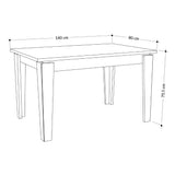 tavolo allungabile tolmen hitit noce140x80 allungabile a 190 cm., design pratico per cene e riunioni