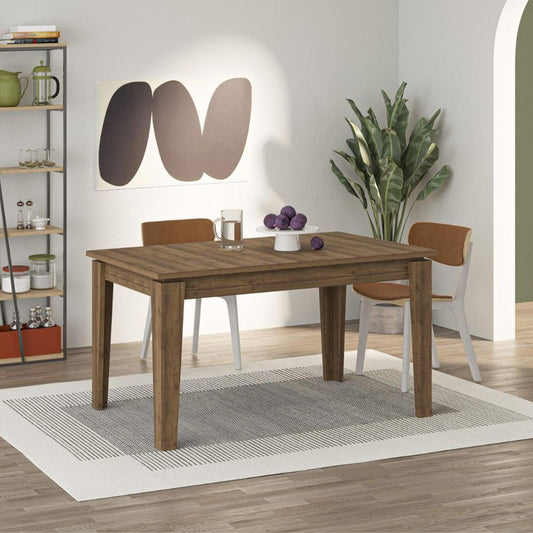 tavolo allungabile megaron colore hitit noce 120x80 cm., tavolo rettangolare ampio per cucina o soggiorno