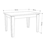 tavolo allungabile megaron colore hitit noce 120x80 cm., design pratico per cene e riunioni