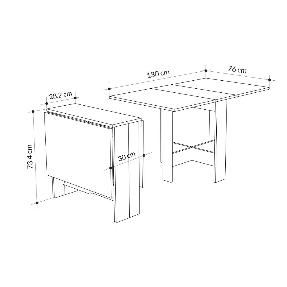 tavolo pieghevole salvaspazio artemio colore cashmere, linee eleganti per arredamenti contemporanei