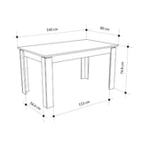 tavolo allungabile tolmen cashmere 140x80 allungabile a 190 cm., ideale per ospitare numerosi commensali