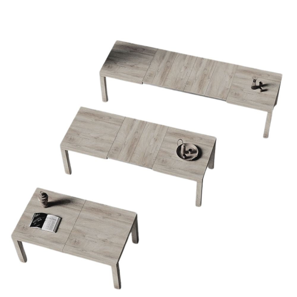 tavolo imab piana t08 in rovere decapato con 4 allunghe 160x90x74.6 h cm., vista ambientata in spazi open space moderni