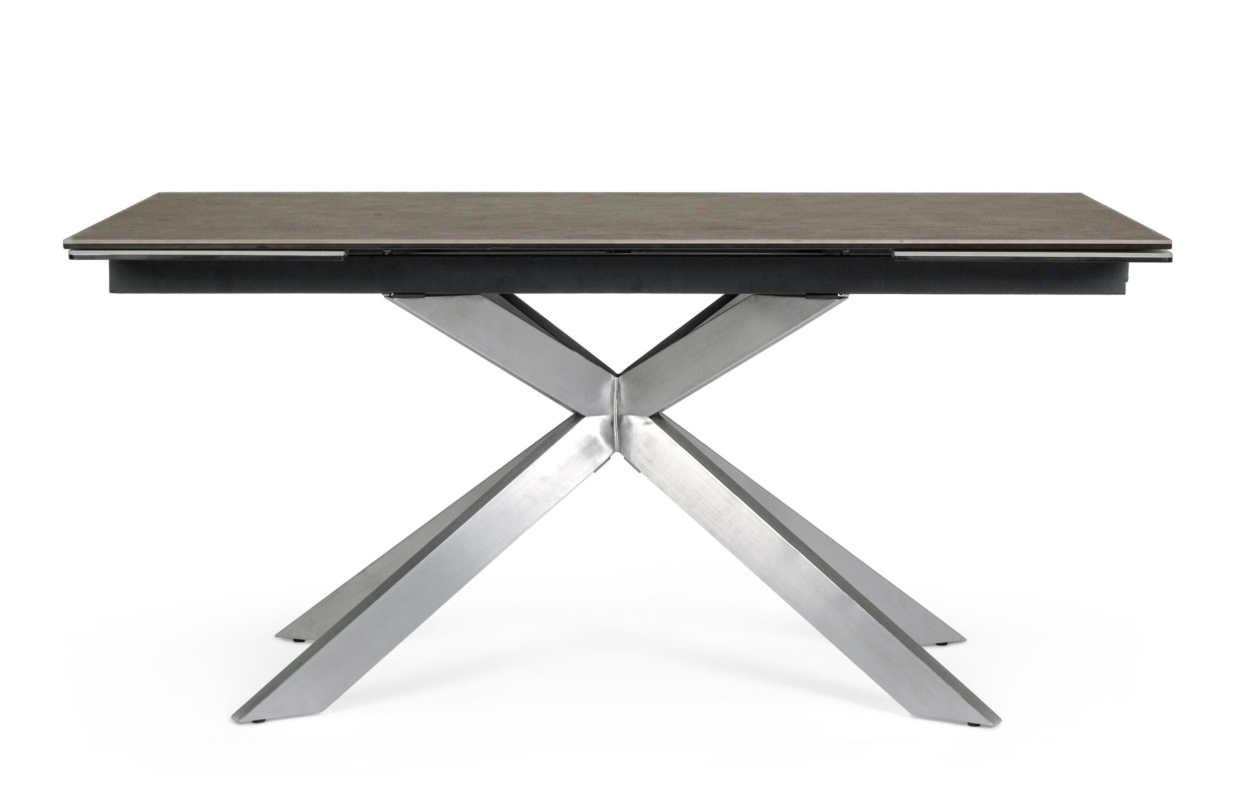 tavolo allungabile arzachel in acciaio inox e vetroceramica 160×90 – 240x90, dettaglio della struttura in legno o metallo