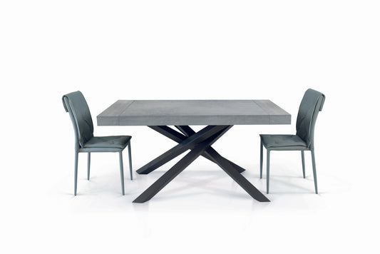 tavolo trastevere in legno nobilitato finitura beton allungabile 180×100 cm – 280×100 cm (gambe incrociate), tavolo elegante...