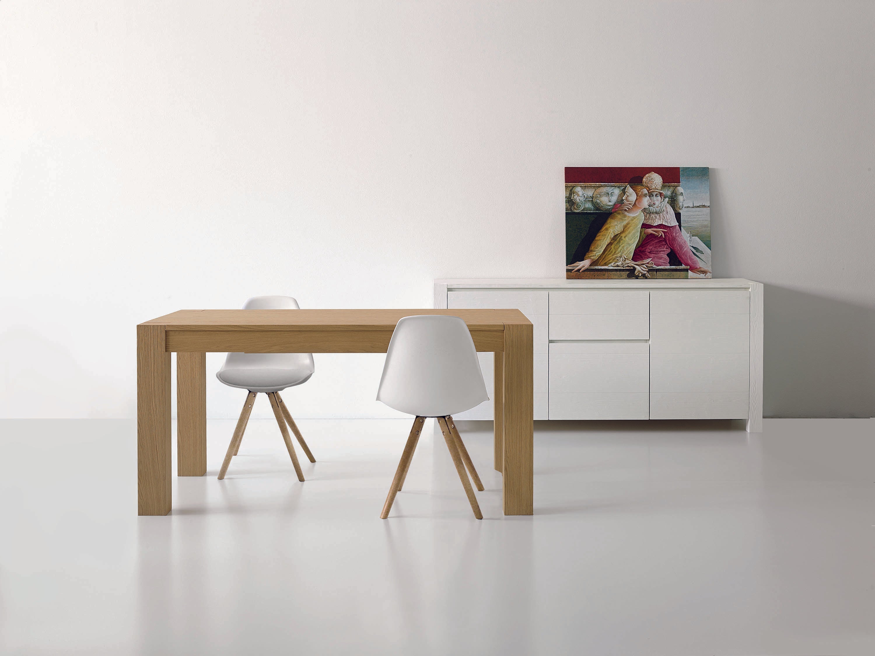 tavolo rovere navigli naturale allungabile 180×90 cm – 280×90 cm, tavolo stabile con finiture curate