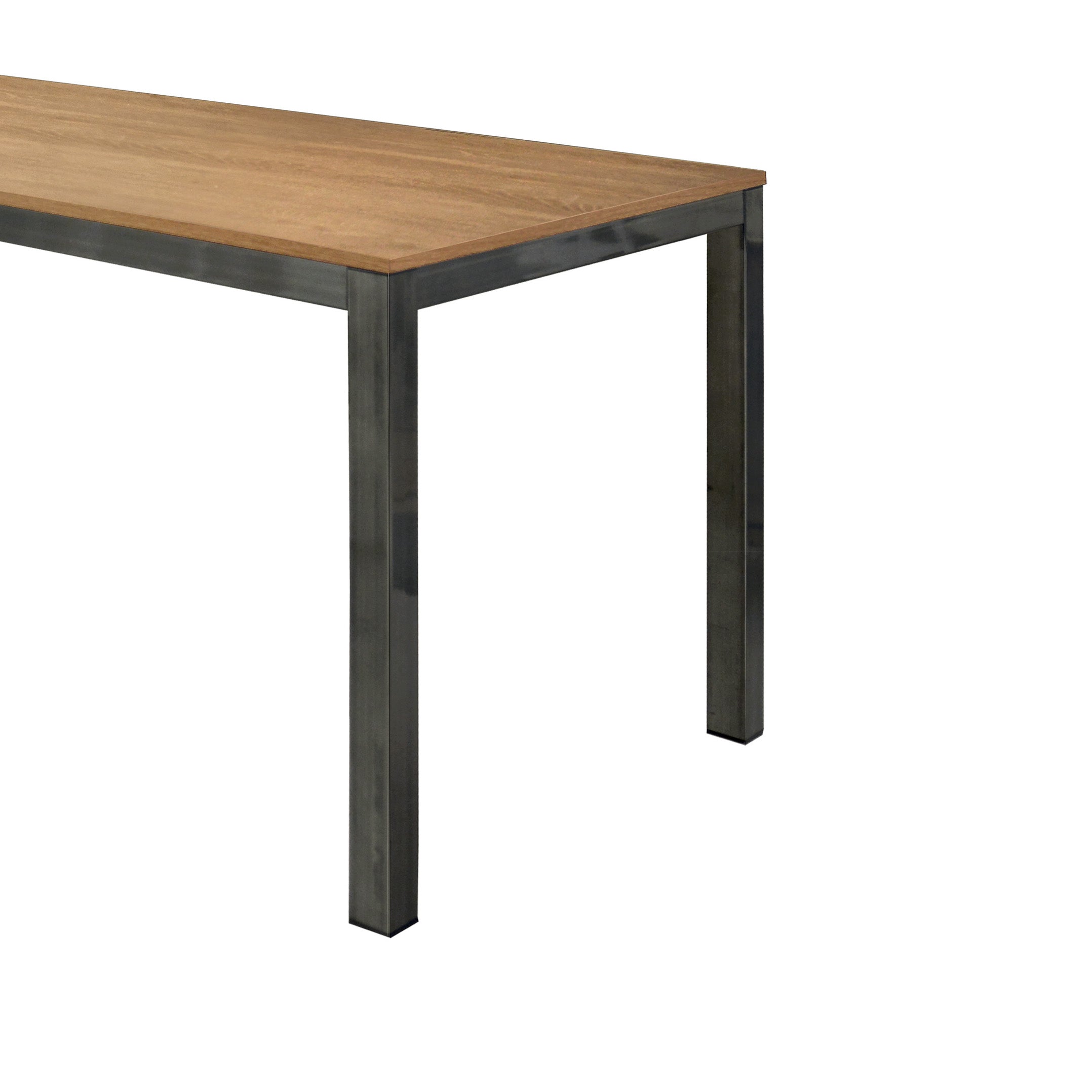 tavolo allungabile pachino effetto rovere e metallo grigio 160×90 cm – 210×90 cm, dettaglio della struttura in legno o...