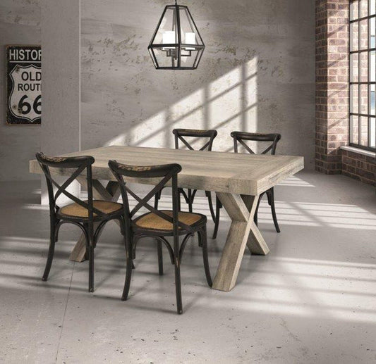 tavolo amalfi allungabile invecchiato 180×90 cm – 280×90 cm, tavolo elegante adatto a sala da pranzo o cucina