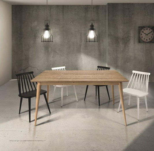 tavolo soffiano in abete spazzolato naturale allungabile 140×85 cm – 190×85 cm, tavolo elegante adatto a sala da pranzo o...