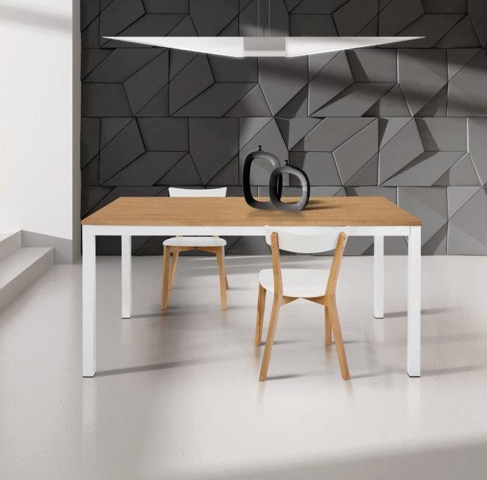 tavolo portofino rovere e metallo allungabile 110×70 cm – 160×70 cm, tavolo elegante adatto a sala da pranzo o cucina